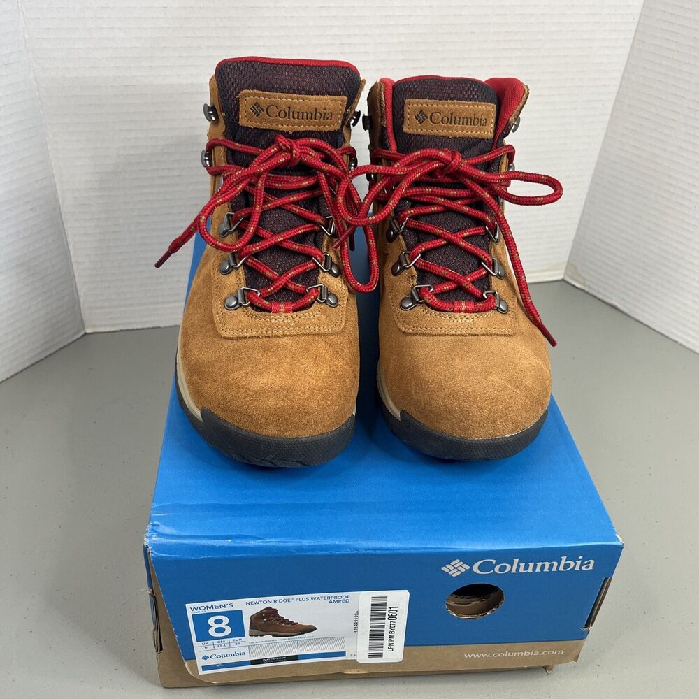 Columbia Newton Ridge Plus Waterproof Amped Hiking Boots Womens Size 8 Shoes